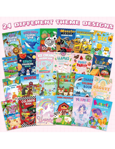 24 Libros de Colorear para Niños Cinrobiye 6x4 cm Diversión