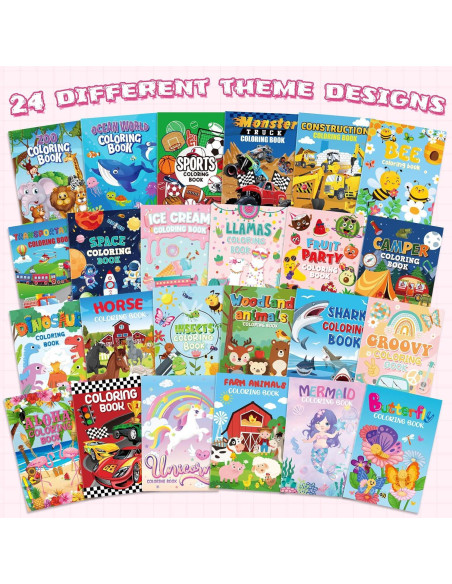 24 Libros de Colorear para Niños Cinrobiye 6x4 cm Diversión