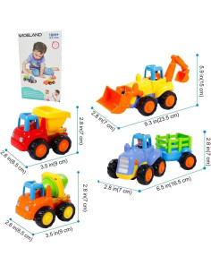 Conjunto de 4 Camiones de Juguete WIDELAND para Niños 2