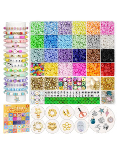 Kit de Fabricación de Pulseras FZIIVQU 6100 Piezas 24 Colores