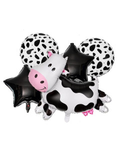 5 Globos de Aluminio Vaca RS para Fiesta de Cumpleaños