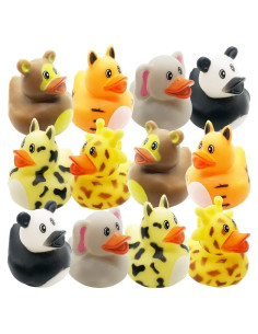 Patitos de Goma ArtCreativity - 12 Juguetes de Animales del Zoológico