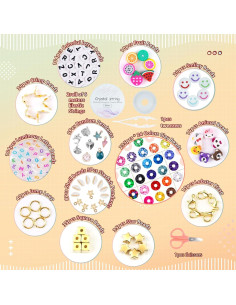 Kit de Fabricación de Pulseras FZIIVQU 6100 Piezas 24 Colores 2