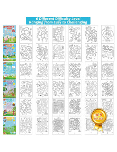 Libros de Laberintos Wiooffen 6 Páginas Animales Granja 2