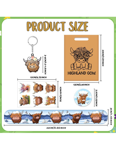 Recuerdos de Fiesta Vaca de Tierras Altas 12 Piezas