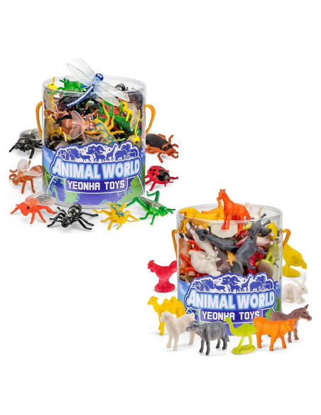 Conjunto 120 Piezas Insectos y Animales de Granja Realistas