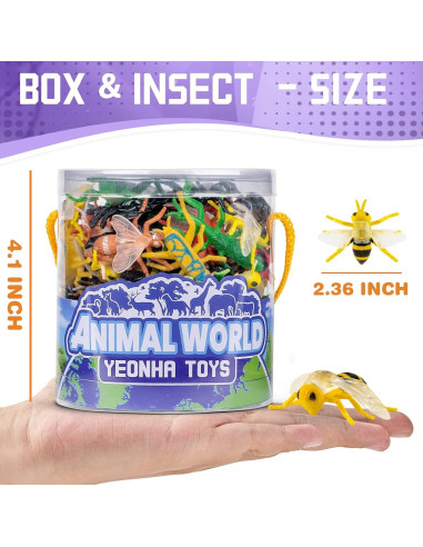 Conjunto 120 Piezas Insectos y Animales de Granja Realistas