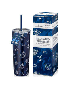 Vaso Aislado Dragon Glassware Yellowstone 24 oz con Pajillas