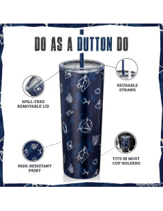 Vaso Aislado Dragon Glassware Yellowstone 24 oz con Pajillas 2