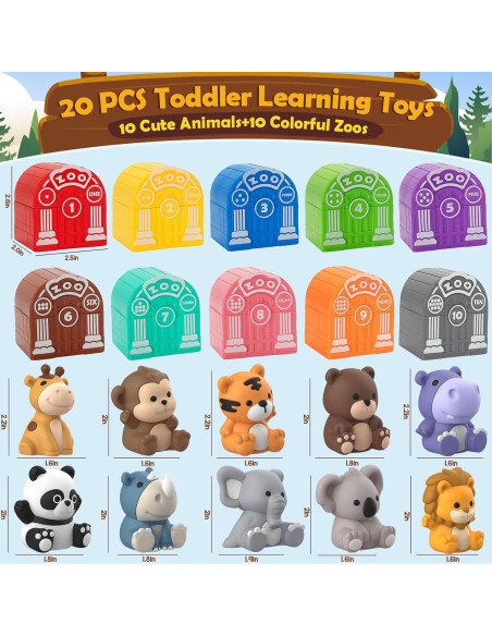 Juguetes de Aprendizaje Aigybobo 40 Piezas Animales Montessori