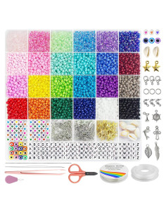 Kit de Pulseras de Amistad Redtwo 3425 Piezas 4mm Vidrio