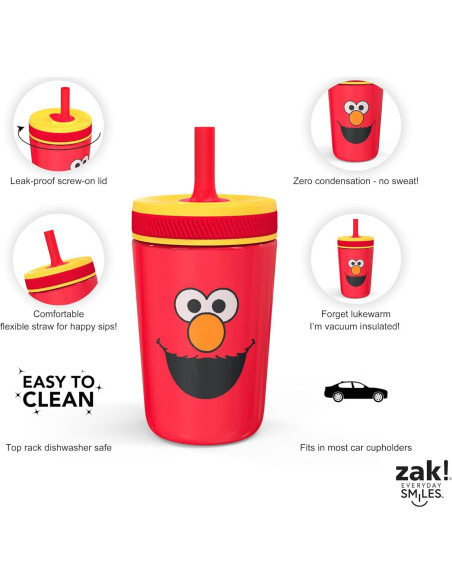 Taza Sippy 12oz Zak Designs Elmo Acero Inoxidable Aislada