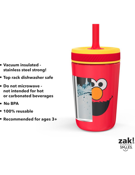Taza Sippy 12oz Zak Designs Elmo Acero Inoxidable Aislada