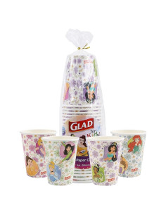 Vasos de Papel Desechables Glad para Niños - Princesas Disney 9 oz