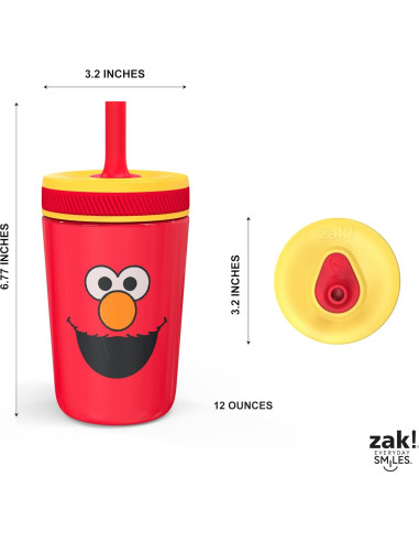 Taza Sippy 12oz Zak Designs Elmo Acero Inoxidable Aislada