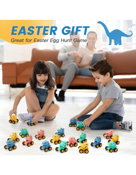 Juego de 18 Coches de Dinosaurios Retroceso Manmel