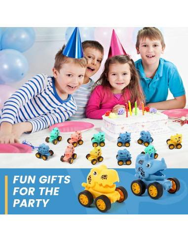 Juego de 18 Coches de Dinosaurios Retroceso Manmel