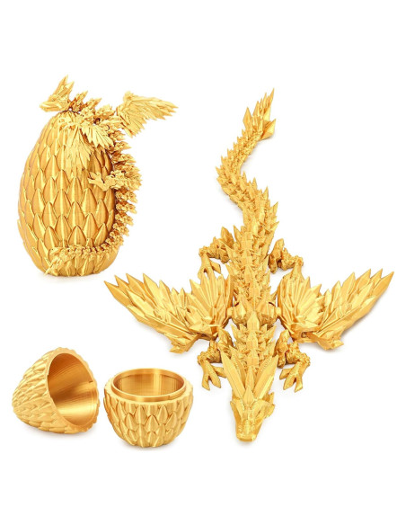 Huevo de Dragón Gradiente Dorado 13.97 cm con Dragón