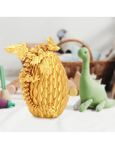 Huevo de Dragón Gradiente Dorado 13.97 cm con Dragón