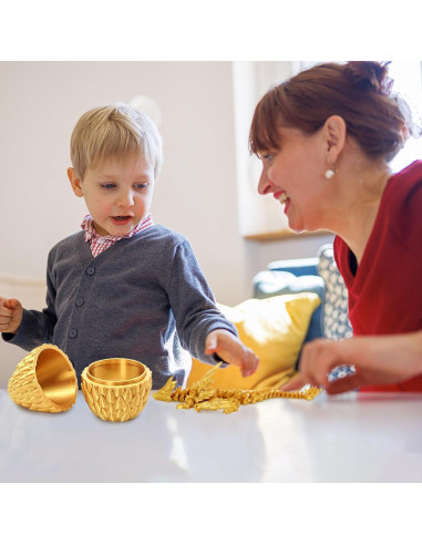 Huevo de Dragón Gradiente Dorado 13.97 cm con Dragón