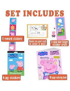 Set de Colorear Peppa Pig - Libro, Stickers y Colgador 2