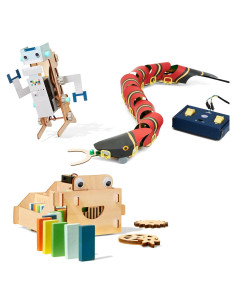 Kit de Robótica KiwiCo 3 en 1 | Máquina de Dominó, Serpiente RC, Robot Saltarín