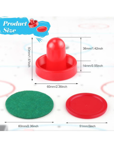 3 Sets Hockey de Aire Cositina 6 Palas 12 Discos 60mm 2