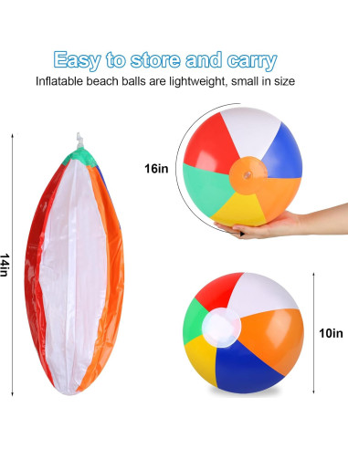 Paquete de 6 pelotas de playa Rindion 25,4 cm multicolor