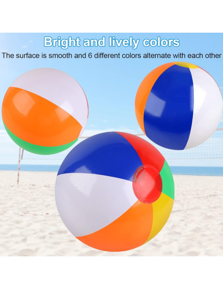 Paquete de 6 pelotas de playa Rindion 25,4 cm multicolor Paquete de 6 pelotas de playa Rindion 25,4 cm multicolor