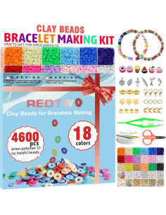 Kit de Fabricación de Pulseras Redtwo 5100 Piezas de Perlas 2