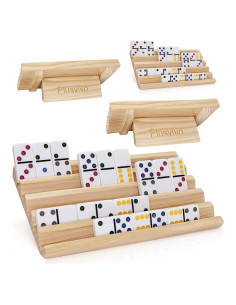 Soportes de Madera para Dominó Plusvivo - 4 Bandejas Ajustables