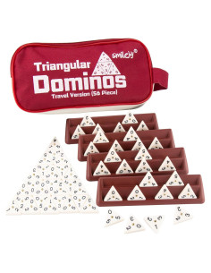 Dominó Triangular Smilejoy con Spinners - 56 Fichas