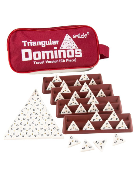 Dominó Triangular Smilejoy con Spinners - 56 Fichas