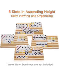 Soportes de Madera para Dominó Plusvivo - 4 Bandejas Ajustables 2