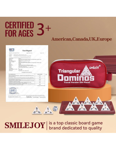 Dominó Triangular Smilejoy con Spinners - 56 Fichas