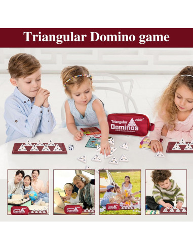 Dominó Triangular Smilejoy con Spinners - 56 Fichas
