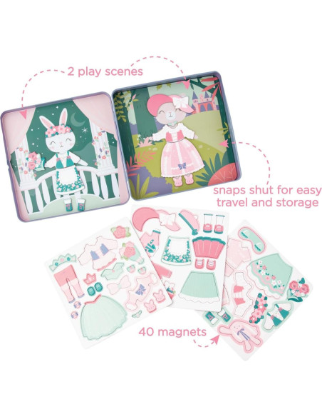 Lata de Viaje Magnética Stephen Joseph Conejo y Gato 40 Piezas