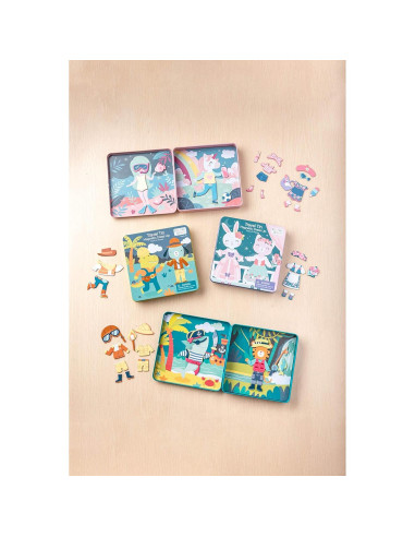 Lata de Viaje Magnética Stephen Joseph Conejo y Gato 40 Piezas