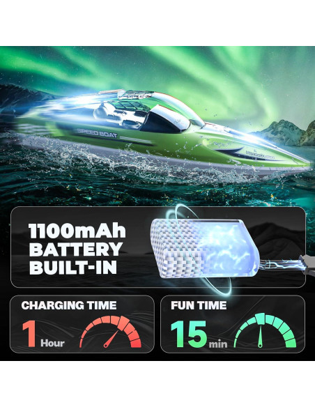 Barco RC BEZGAR HJ813 36 cm Verde 25 KMH Impermeable