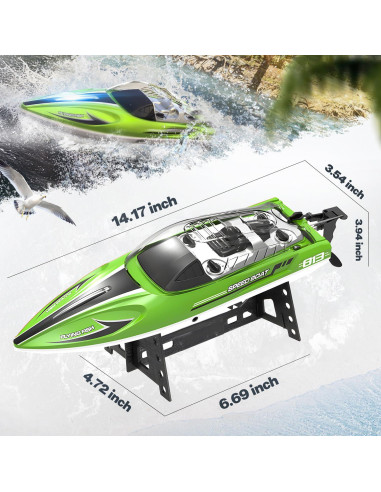 Barco RC BEZGAR HJ813 36 cm Verde 25 KMH Impermeable