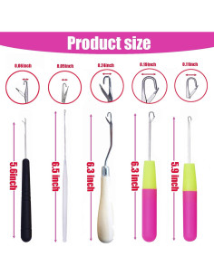 HAMIYELL Paquete de 5 Ganchos de Crochet para Manualidades 2