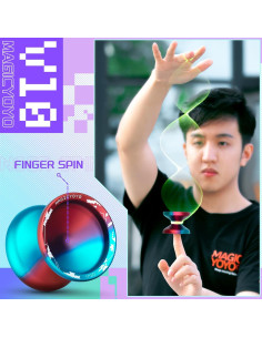 Yoyo Profesional MAGICYOYO V10 Azul Rojo con Accesorios 2