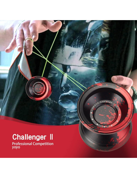 Yo-Yo Profesional HKSOD Metal Negro y Rojo para Niños y Adultos Yo-Yo Profesional HKSOD Metal Negro y Rojo para Niños y Adultos