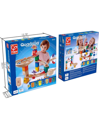 Hape Quadrilla Set de Canicas de Madera Carrera
