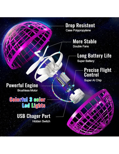 Bola Voladora Dhapy 2 Pack Mejorada para Niños 6+ Años