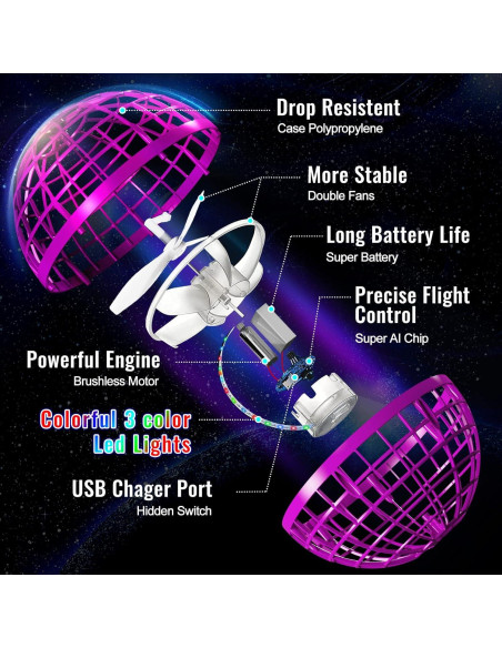 Bola Voladora Dhapy 2 Pack Mejorada para Niños 6+ Años