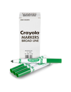 Marcadores Crayola Verde 12ct Línea Ancha No Tóxicos