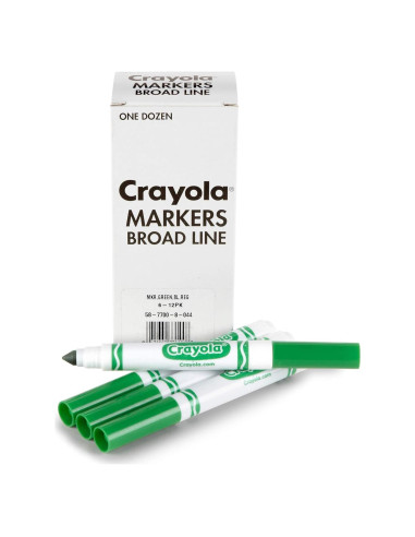 Marcadores Crayola Verde 12ct Línea Ancha No Tóxicos