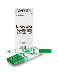 Marcadores Crayola Verde 12ct Línea Ancha No Tóxicos 2