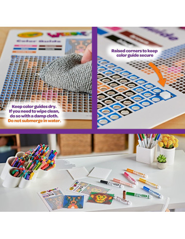Kit de Actividades Crayola Wixels Animales, 2 Paneles y 8 Marcadores